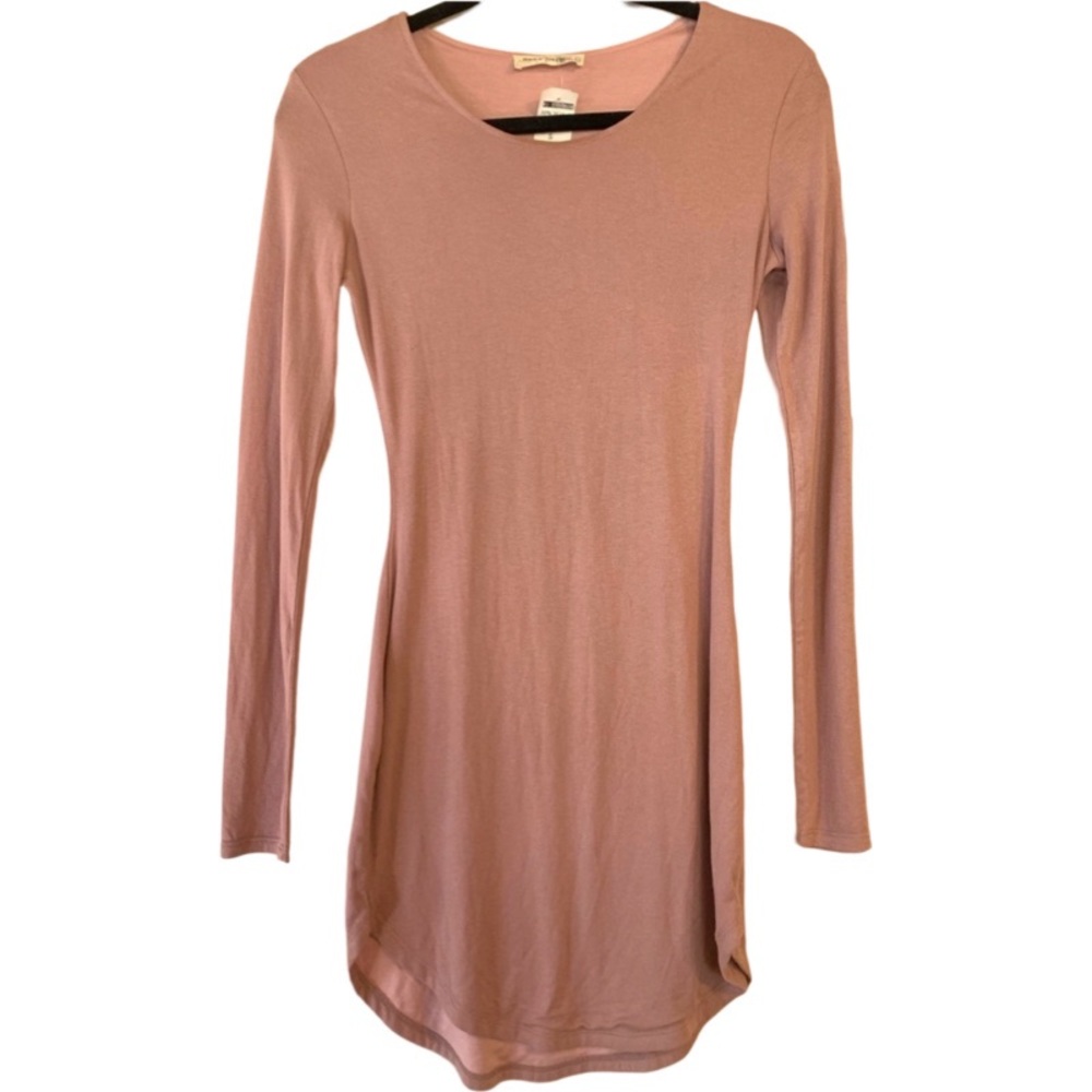 🔸 Casual cute sexy long sleeve mini dress NWT dusty pink